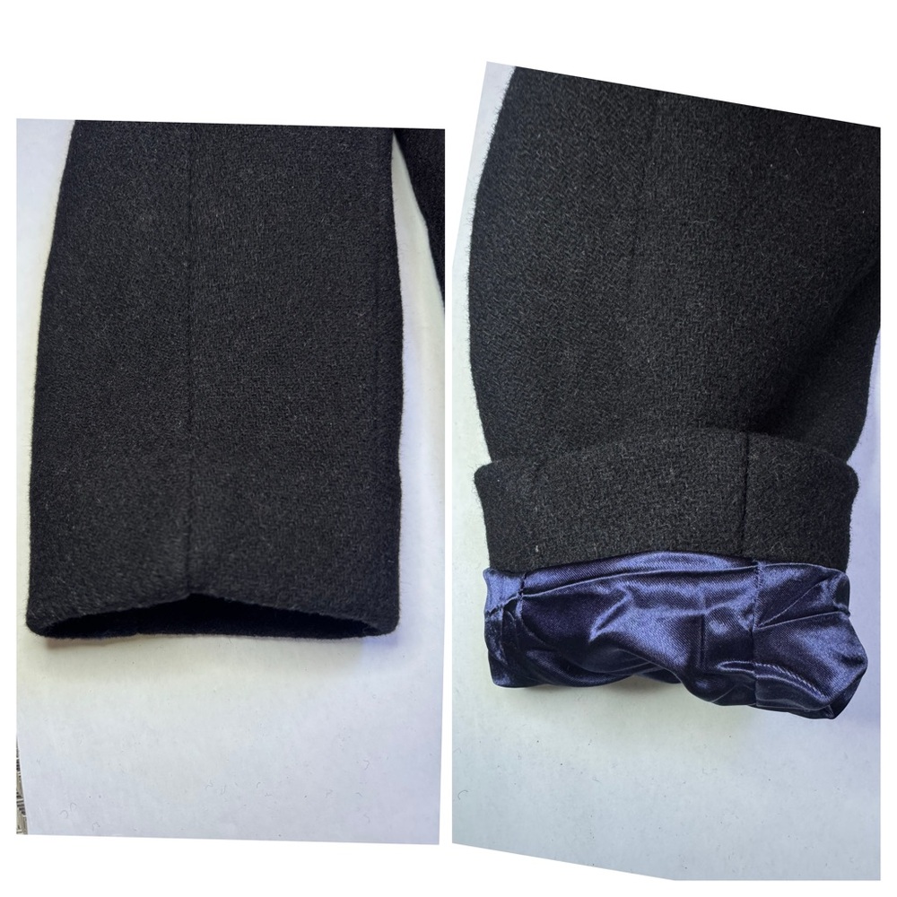 J.Crew Italian Stadium Cloth Wool Blend Coat Women 4 Black Heavy Zip Nello Gori - Picture 9 of 15